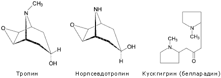 Тропин, Норпсевдотропин, Кускгигрин (беллардин)
